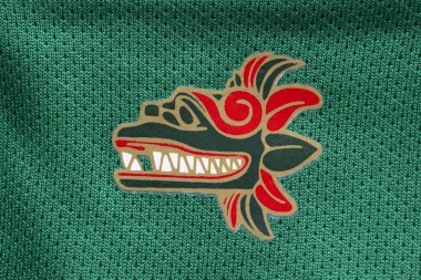 Calgary, Alberta, Canada. Aug 15, 2022. Close up to the back of a green Mexican jersey national icon