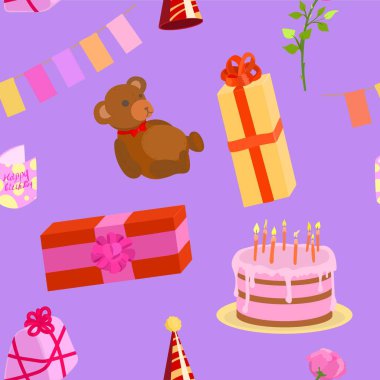 Güzel bir doğum günü partisi. Hediyeli kusursuz bir şablon.