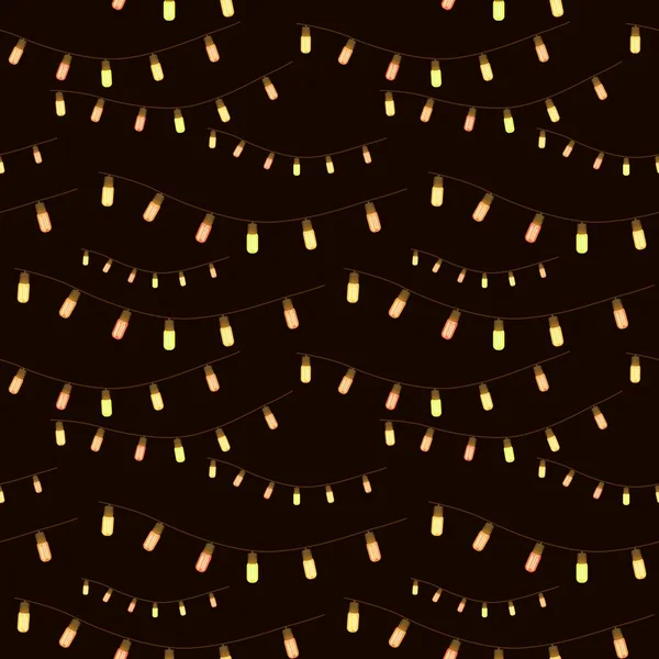 Ampoule électrique dorée brillante. Lumières festives — Image vectorielle