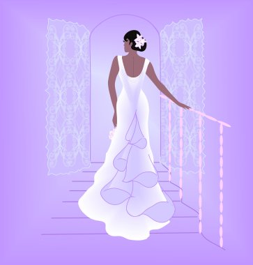 düğün davetiyesi ile gelin. vektör.