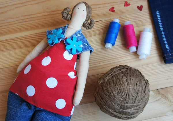 Sewing: Tilda Dolls. Stock Photo