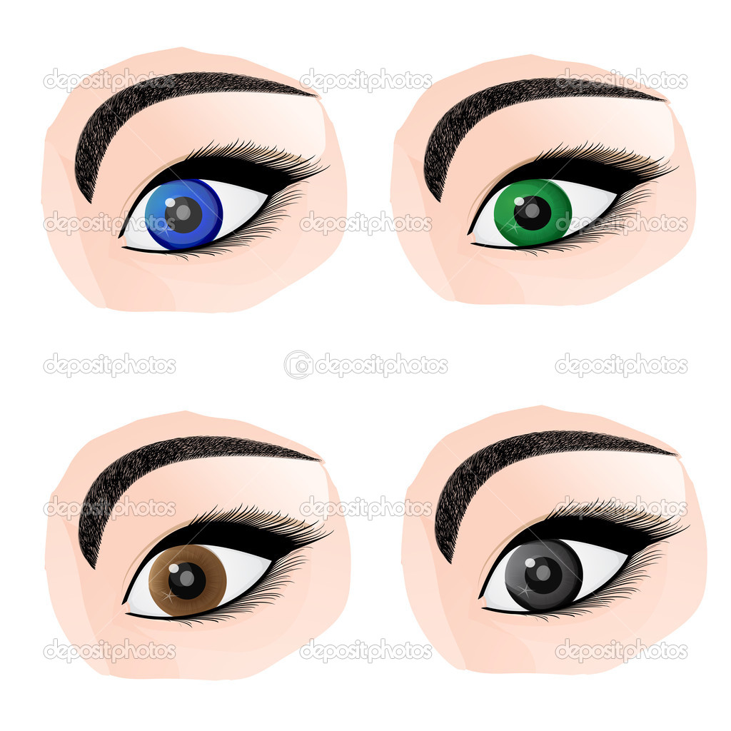 Set Di Occhi Di Colore Diverso Vettoriali Stock