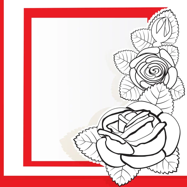 与绘制玫瑰背景 — 图库矢量图片