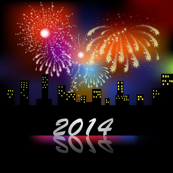 Feuerwerk zum neuen Jahr — Stockvektor