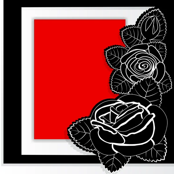 绘制的玫瑰卡 — 图库矢量图片