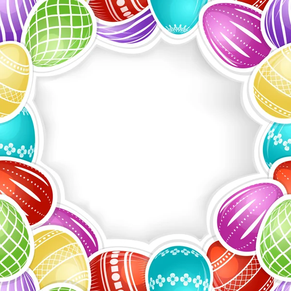 Padrão sem costura com ovos de Páscoa coloridos — Vetor de Stock