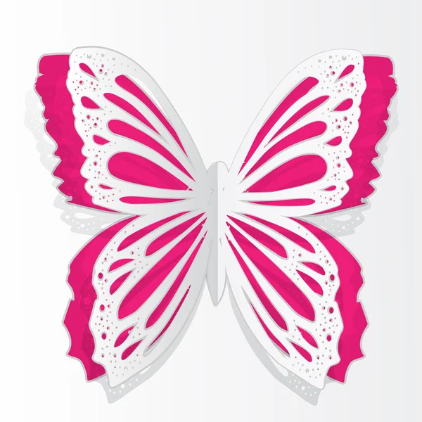 Tarjeta de felicitación con mariposa de papel — Archivo Imágenes Vectoriales