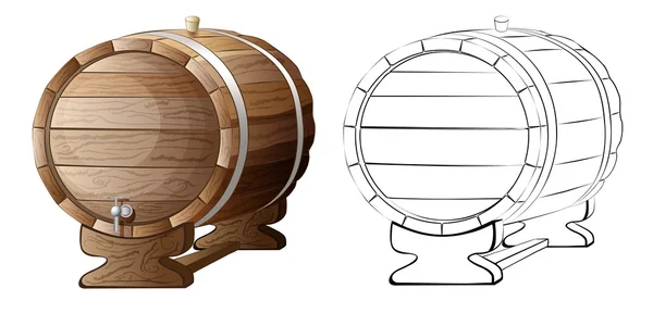 Vino barril de madera — Archivo Imágenes Vectoriales