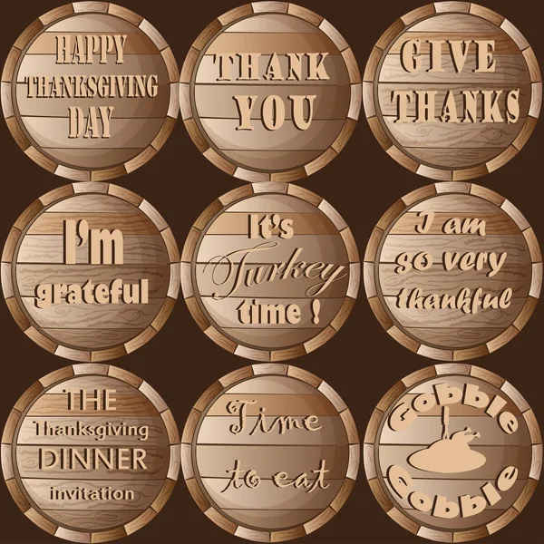 Thanksgiving frame vat stickers ingesteld patroon — Stockvector