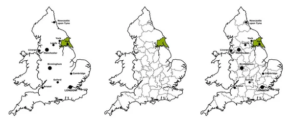 East Riding Yorkshire Situato Sulla Mappa Inghilterra Con Senza Confini — Foto Stock