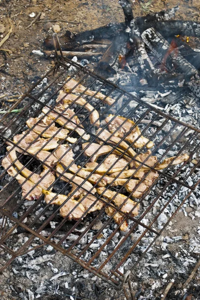 Lamb chops on the grill. — Stock Photo, Image