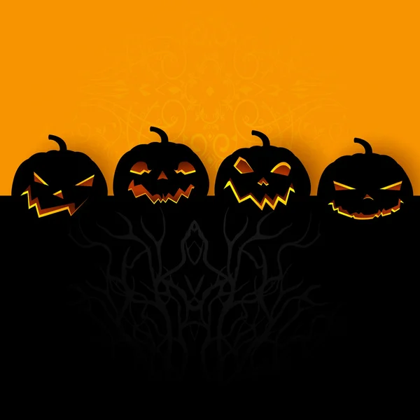 Halloween achtergrond met pompoen — Stockvector