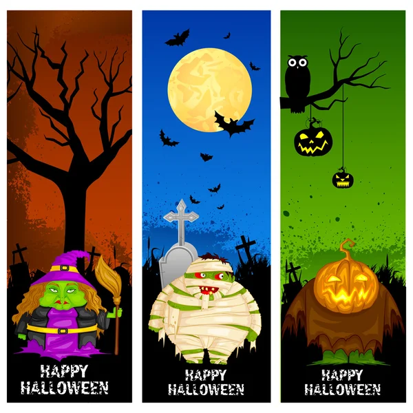 Banner de Halloween — Vector de stock