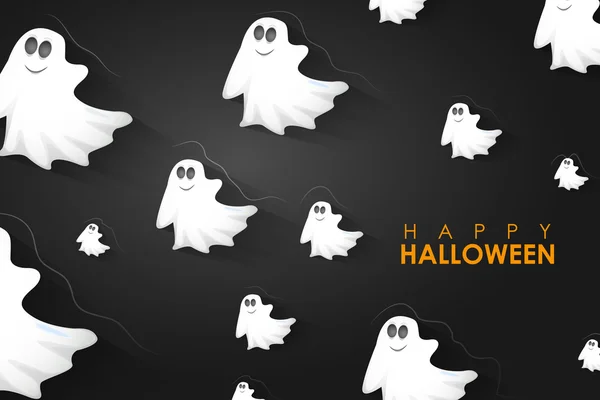 Halloween Background with flying Boo Ghost — Stock Vector