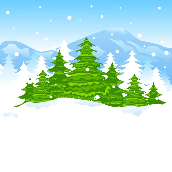 Paysage d'hiver de Noël — Image vectorielle
