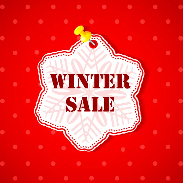 Winter Sale Snowflakes Sticker — Stock Vector