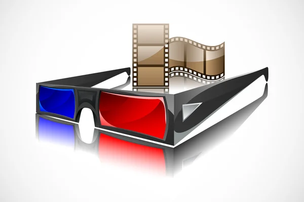 Okulary 3D z rolce filmu — Wektor stockowy