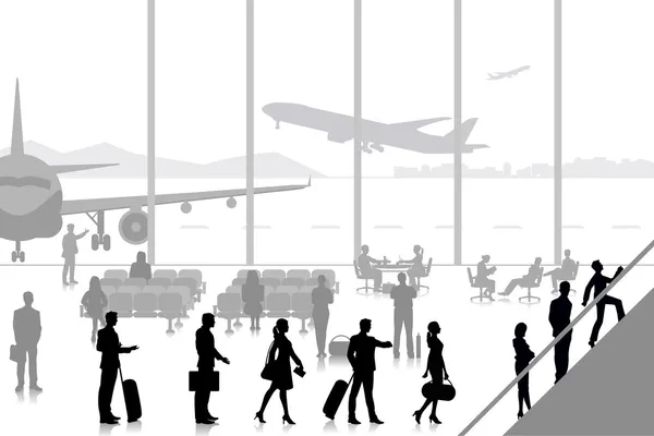 Personas en Airport Lounge — Vector de stock