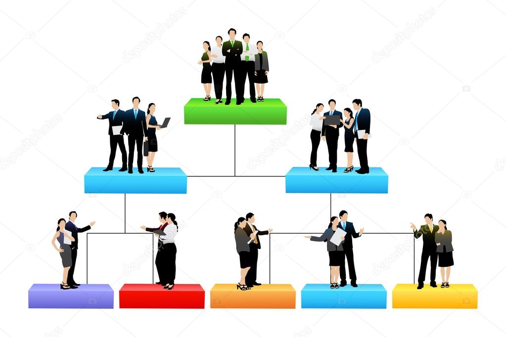 Organisation tree with different hierarchy level