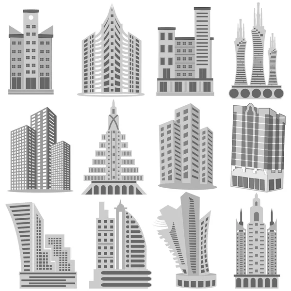 Gebäude und Wolkenkratzer — Stockvektor