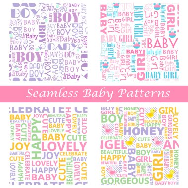 Baby Seamless Typography Pattern clipart