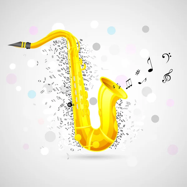 Fond musical abstrait avec saxophone — Image vectorielle