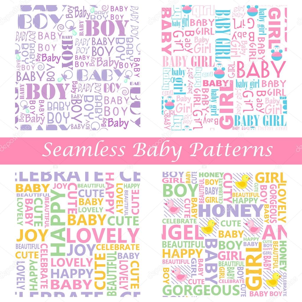 Baby Seamless Typography Pattern