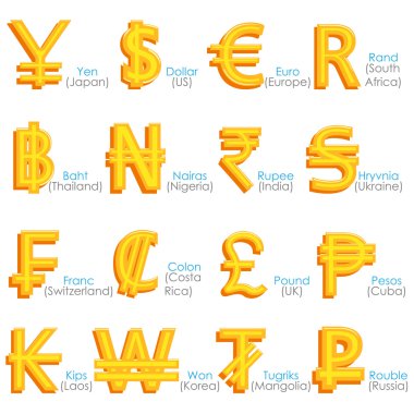 World Currency Symbol clipart