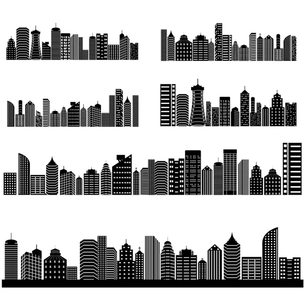 Stadsbild med skyskrapa byggnad — Stock vektor
