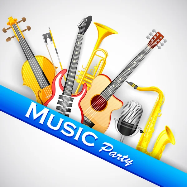 Music Background with Instrunment — Stock Vector