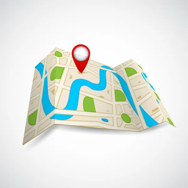 Feuille de route pour application GPS — Image vectorielle