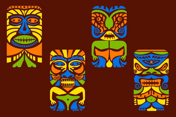 Tiki Masker — Stockvector