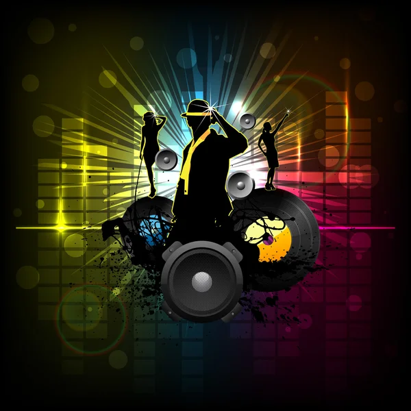 DJ Party Poster — Stock Vector