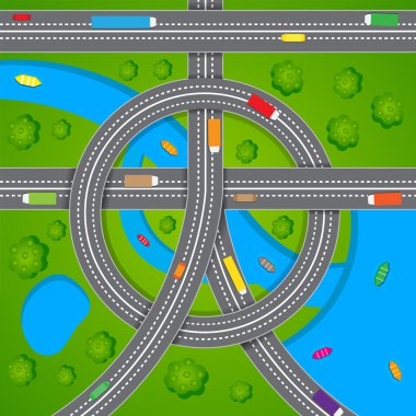 yol trafik havadan görünümü