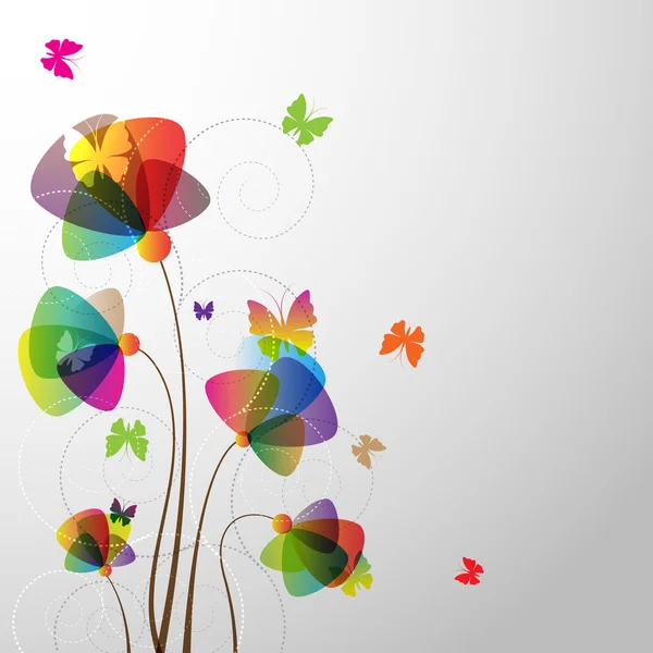 Kwiatowe tło z motylem — Wektor stockowy