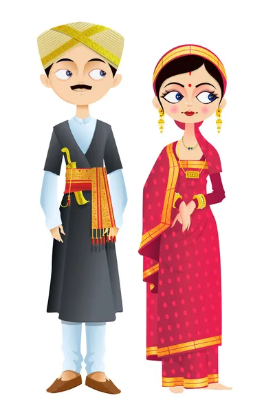 Wedding Couple of Karnataka — Stock Vector