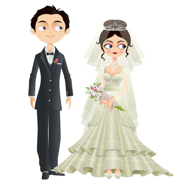 基督教婚礼夫妇 — 图库矢量图片