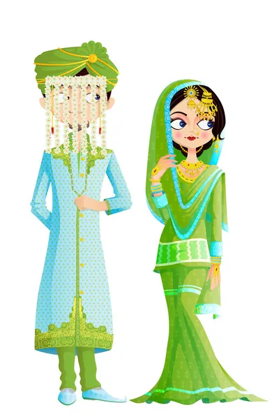 Muslim Wedding Couple — Stock Vector