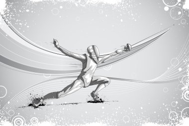 Rapier folyo ile saldıran fencer