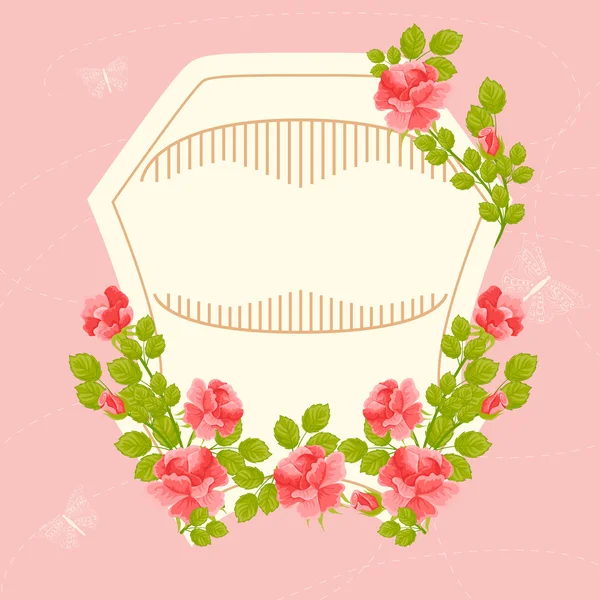 Tarjeta vintage floral — Vector de stock