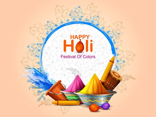 भारत में मनाए गए रंगों के त्योहार के लिए रंगीन पृष्ठभूमि — स्टॉक वेक्टर