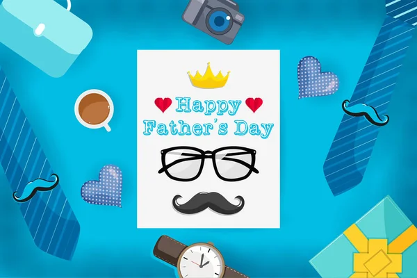 Illustration av bakgrund mall för Happy Fathers Day hälsningar — Stock vektor