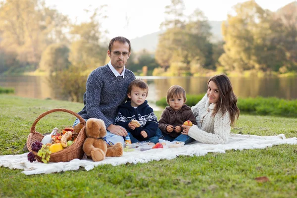 Семья на пикнике — стоковое фото