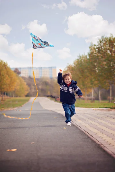 Jongen met kite — Stockfoto