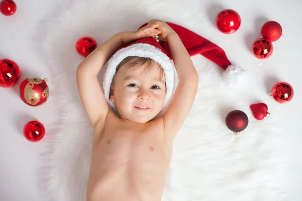 Portret van een jongen op Kerstmis — Stockfoto