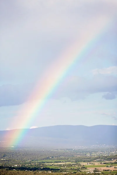 Rainbow over provence luchtfoto — Stockfoto