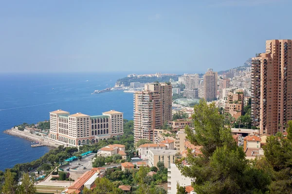 Monaco Montecarlo stadsgezicht, vorstendom luchtfoto — Stockfoto