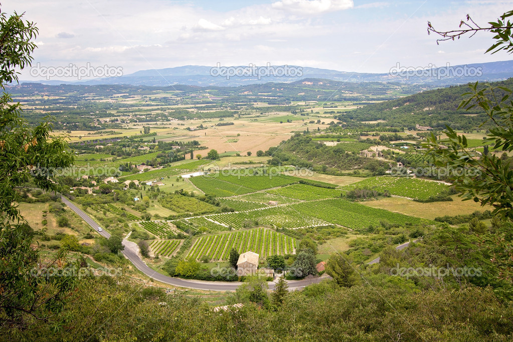 Aerial view of the region of Provence in France