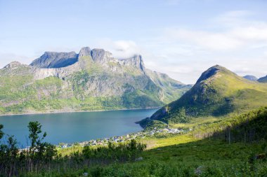Segla mountain on Senja island, North Norway. Amazing beautiful landscape and splendid nature in scandinavian country