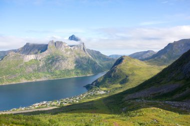 Segla mountain on Senja island, North Norway. Amazing beautiful landscape and splendid nature in scandinavian country